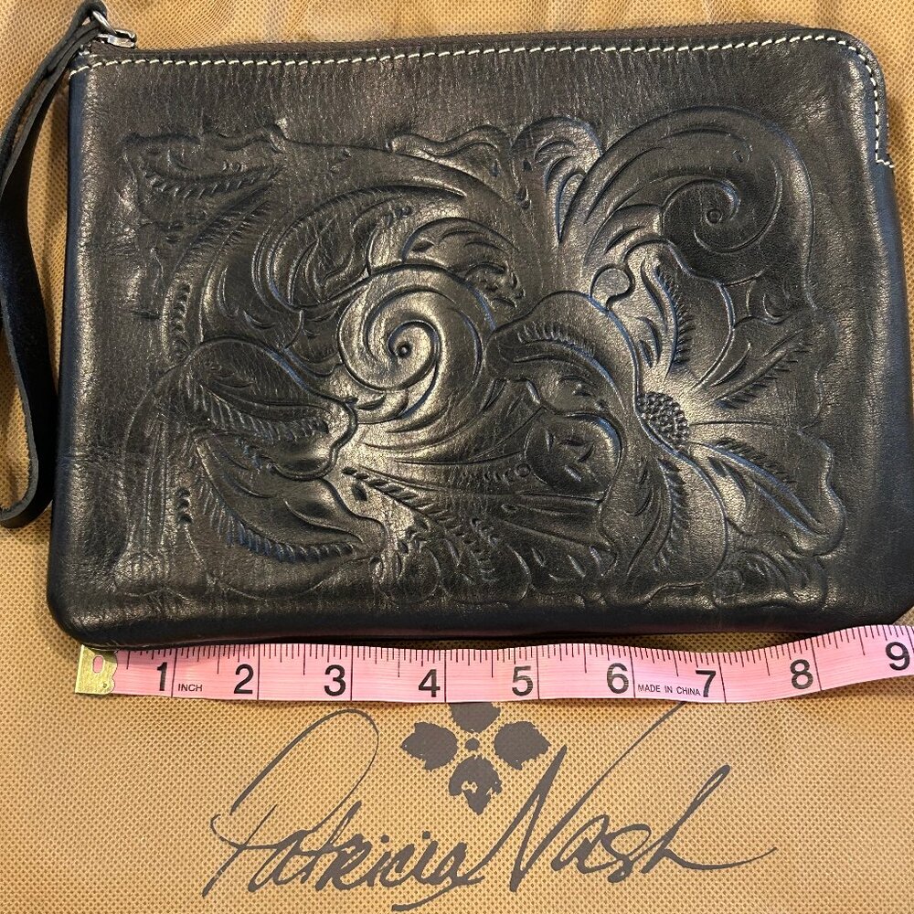 PATRICIA NASH BLACK LEATHER, HAND BAG, SIZE MEDIUM